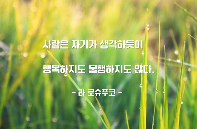 행복, 불행, 생각 – 라 로슈푸코