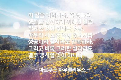 행복, 성공, 만족, 생활 – 마르쿠스 아우렐리우스