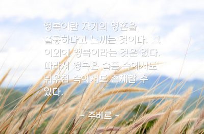 행복, 영혼 – 주베르