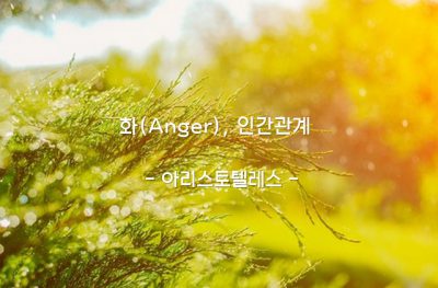 화(Anger), 인간관계 – 아리스토텔레스