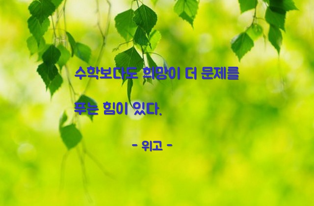 희망, 수학 – 위고