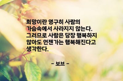 희망, 행복 – 보브